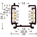 Efectoled - rail triphas dali pour spots led 2 mtres blanc