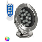 Spot led rgb fixation au sol 12v 18w submersible ip68 rgb