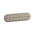 Enjoliveur prise précâblée 4x2p + t compacte surface céliane - titanium (ct0114) Enjoliveur prise précâblée 4x2p + t compacte surface céliane - titanium (ct0114)