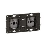 Prise 2x2p + t cliane prcble - connexion  bornes automatiques (cm0112)