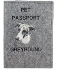 Lvrier, lvrier anglais - protge passeport pour chien, protge document, cadeau voyage art - dog