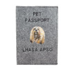 Lhassa apso - prot�ge passeport pour chien, prot�ge document, cadeau voyage d'art - dog