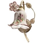 Licht - erlebnisse - applique m�tal c�ramique h : 26 cm en blanc or antique blanc d�cor boutons de fleurs ...