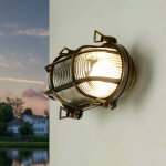 Licht - erlebnisse - applique murale ext�rieure ip64 verre laiton v�ritable maritime e27 applique murale ...