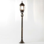 Lampadaire d'ext�rieur brest cuivr� noir en style rustique avec d�tecteur de mouvement h:1, 1m - cuivre ...