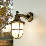 Lampe murale d'ext�rieur santorin de couleur cuivre antique en laiton au design rustique - laiton antique ...