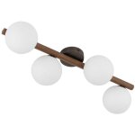 Licht - erlebnisse - plafonnier m�tal verre marron blanc g9 plafonnier moderne allong� � 4 lampes