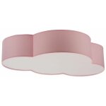 Plafonnier nuage rose tissu 62 cm long 4x e27 b�b� enfant