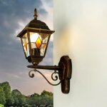 Lampe d'ext�rieur mur rustique ip44 e27 aluminium verre lanterne applique murale