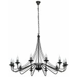 Licht - erlebnisse - xxl lustre noir 12 flammes �85cm rustique