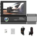 3 camras dash cam 4 pouces rtroviseur de voiture transparent enregistrement vido de voiture camscope ...