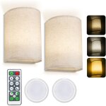 Applique murale rtro avec abat - jour en tissu, applique murale  intensit variable avec tlcommande, ...