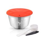 Lifcausal - capsule de lait rutilisable en acier inoxydable rechargeable pour mousse de lait compatible ...