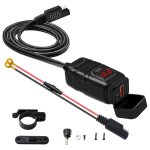 Lifcausal - chargeur moto usb / type - c super rapide qc3. 0 avec voltmtre et interrupteur on / off ...