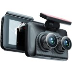 Dash cam avant et arrière intérieur 3 caméras 1080 + 720 + 480p 4in rétroviseur de voiture caméscope ... Dash cam avant et arrière intérieur 3 caméras 1080 + 720 + 480p 4in rétroviseur de voiture caméscope ...