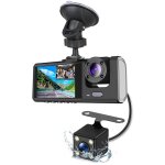 Dash cam avant et arrire intrieur 3 camras 1080p + 720p + 480p rtroviseur de voiture enregistrement ...