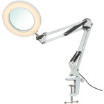 Lifcausal - lampe de table flexible  pince avec loupe 8x, bras pivotant, led  intensit variable, lampe ...