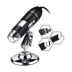 Lifcausal microscope numrique 3en1 usb / microusb / typec camra x1000 avec 8 led et support compatible ...
