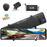 Rétroviseur 12'' 4k + 1080p, caméra de tableau de bord double pour voiture, enregistreur vidéo avant ... Rétroviseur 12'' 4k + 1080p, caméra de tableau de bord double pour voiture, enregistreur vidéo avant ...