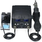 Station de soudage numrique 2 en 1 pour retouche cms, pistolet  air chaud, support de fer  souder, ...