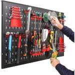 Liferun - porte outils mural 120 x 60 x 2 cm, panneau rangement outils avec 17 pièces crochets et supports, ... Liferun - porte outils mural 120 x 60 x 2 cm, panneau rangement outils avec 17 pièces crochets et supports, ...