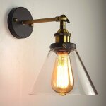 Lightess applique murale verre industrielle vintage rtro e27 clairage mural diy pour cuisine salle ...
