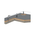 Matis�re ? ligne de vie aluminium 30m ? fixation sur potelets ? amortisseur inox 316 ? norme epi ? ldvalu30 ...