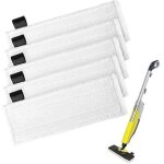 Lingettes vadrouille karcher 5pcs - compatible sc5 / sc4 / sc3 / sc2 - velcro pour nettoyeur vapeur - ...