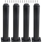 Linghhang - 25 - 42cm, noir) jeu de 4 pieds de meubles rglables en mtal robuste pour tables, lits, ...
