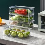 Linghhang - 4 boite rangement frigo avec couvercle, sans bpa organisateur frigo en plastique, transparent ...