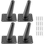 Linghhang - 4x pieds - 10cm noir de meuble cône obliques pieds de support en fer pour armoire table lit ... Linghhang - 4x pieds - 10cm noir de meuble cône obliques pieds de support en fer pour armoire table lit ...