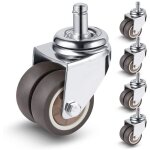 Linghhang - lot de 5 50 mm deux roulette chaise bureau 11mmx22mm, roulette pour chaise de bureau, silencieuse ...