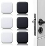 Linghhang - 6 pi�ces but�e de porte murale noire / blanche adh�sive 45mmx45mm bloc porte stop porte mural ...