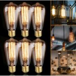 Linghhang - 6x e26 60w ampoule edison incandescent bulb 220v st64 retro 64mm x 140mm