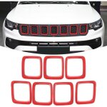 Linghhang - grille rouge en abs pour jeep compass mp 2017 - 2020