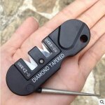 Linghhang - mini noir edc aiguiseur de couteau aiguiseur de survie en acier meule conique quipement ...