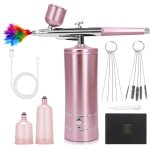Linghhang - or rose) kit arographe sans fil avec compresseur, mini arographe portable, arographe  ...