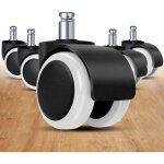 Linghhang - remplacement de roulettes de chaise de bureau (lot de 5), 2 pouces, taille universelle (blanc) ...