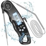 Linghhang - thermometre cuisine, lecture instantané thermometre cuisson avec 102cm pliable sonde, rétroéclaira ... Linghhang - thermometre cuisine, lecture instantané thermometre cuisson avec 102cm pliable sonde, rétroéclaira ...