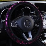 Linghhang - violet) couvre - volant de voiture pour femme mignon flocon de neige brillant anti - drapant ...