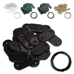 Lot de 5 kits de fixation pour brise vue, canisse anti - uv - noir linxor