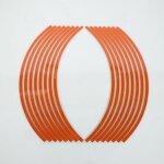 Liser� de jante autocollant orange r�fl�chissant 8mm pour moto