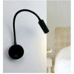 Liseuse de chevet led 3w liseuse led cygne flexible (noir) applique murale liseuse led avec interrupteur ...