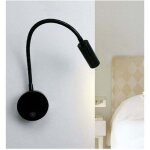 Liseuse de chevet led 3w liseuse led cygne flexible (noir) applique murale liseuse led avec interrupteur ...