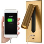 Liseuse lampe led tete de lit cach� interrupteur lampe de chevet, usb encastr� lampe de chevet murale ...