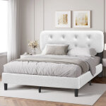 Lit adulte 160x200 cm ? lit rembourr� avec dossier moelleux - hauteur de la t�te de lit r�glable - sommeil ...