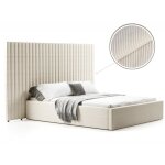 Lit coffre avec grande tête de lit tissu velours côtelé ou tissu bouclette monaco - velours côtelé beige ... Lit coffre avec grande tête de lit tissu velours côtelé ou tissu bouclette monaco - velours côtelé beige ...