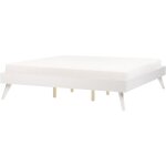 Beliani - lit double moderne 180 x 200 cm sommier  lattes chambre  coucher blanc berric