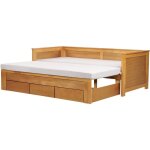 Beliani - lit gigogne moderne en bois d'h�v�a 90 / 180 x 200 cm avec rangement bois clair cahors