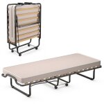 Lit pliant lit dappoint avec matelas luxueux 200 x 90 x 41 cm beige fabrique en italie origine italie ...